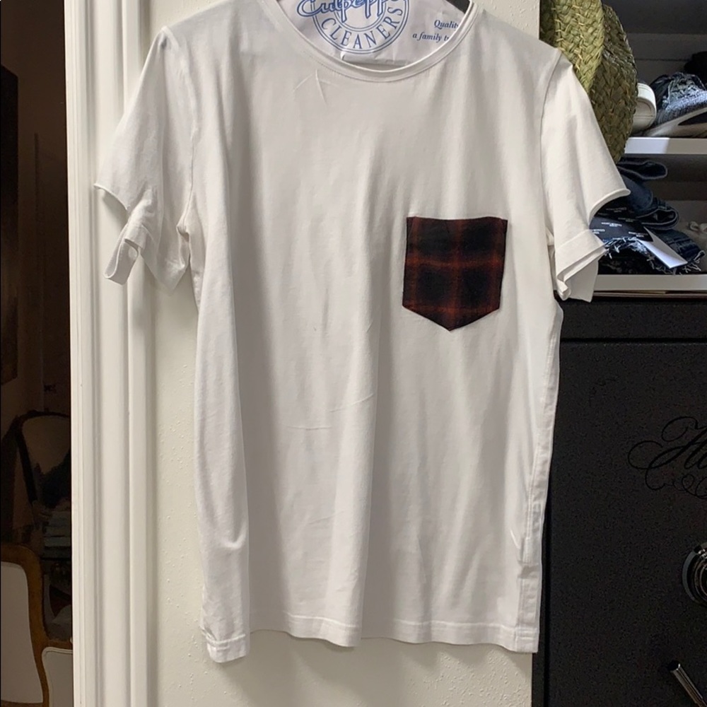 Helmut Lang White T-shirt with open sleeve detail